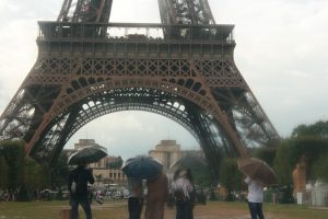 Blick zum Fuße des Eiffelturms